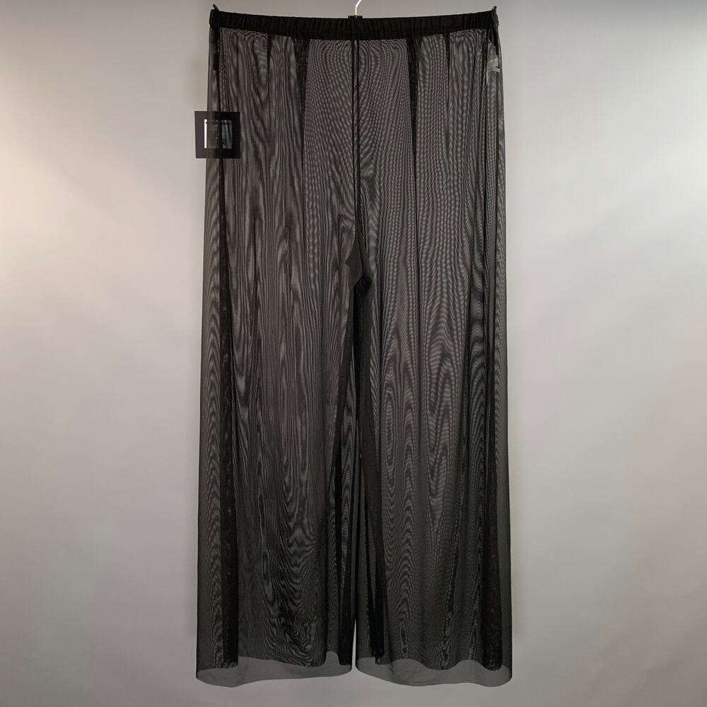 NORMA KAMALI Size XL Black Nylon Blend Sheer Dress Pants